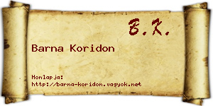 Barna Koridon névjegykártya